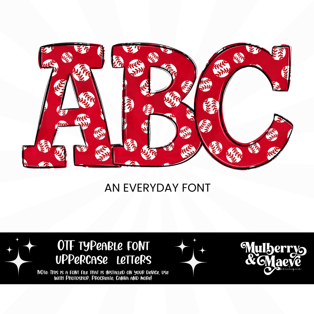 Baseball Red Typeable OTF Font