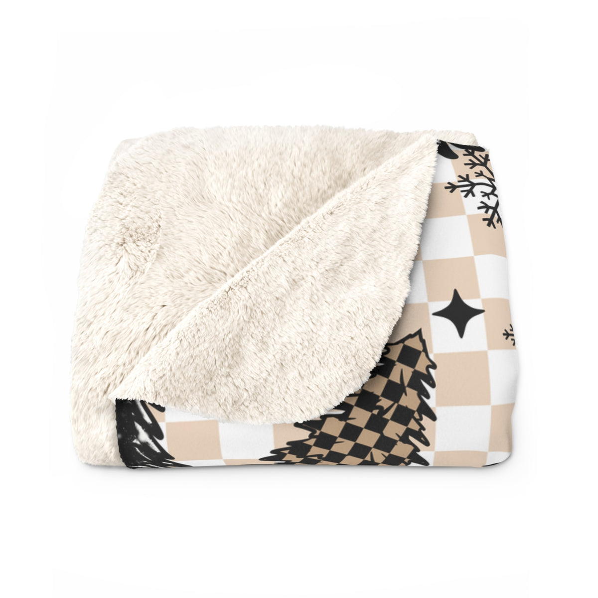 Christmas Plaid Trees Sherpa Fleece Blanket