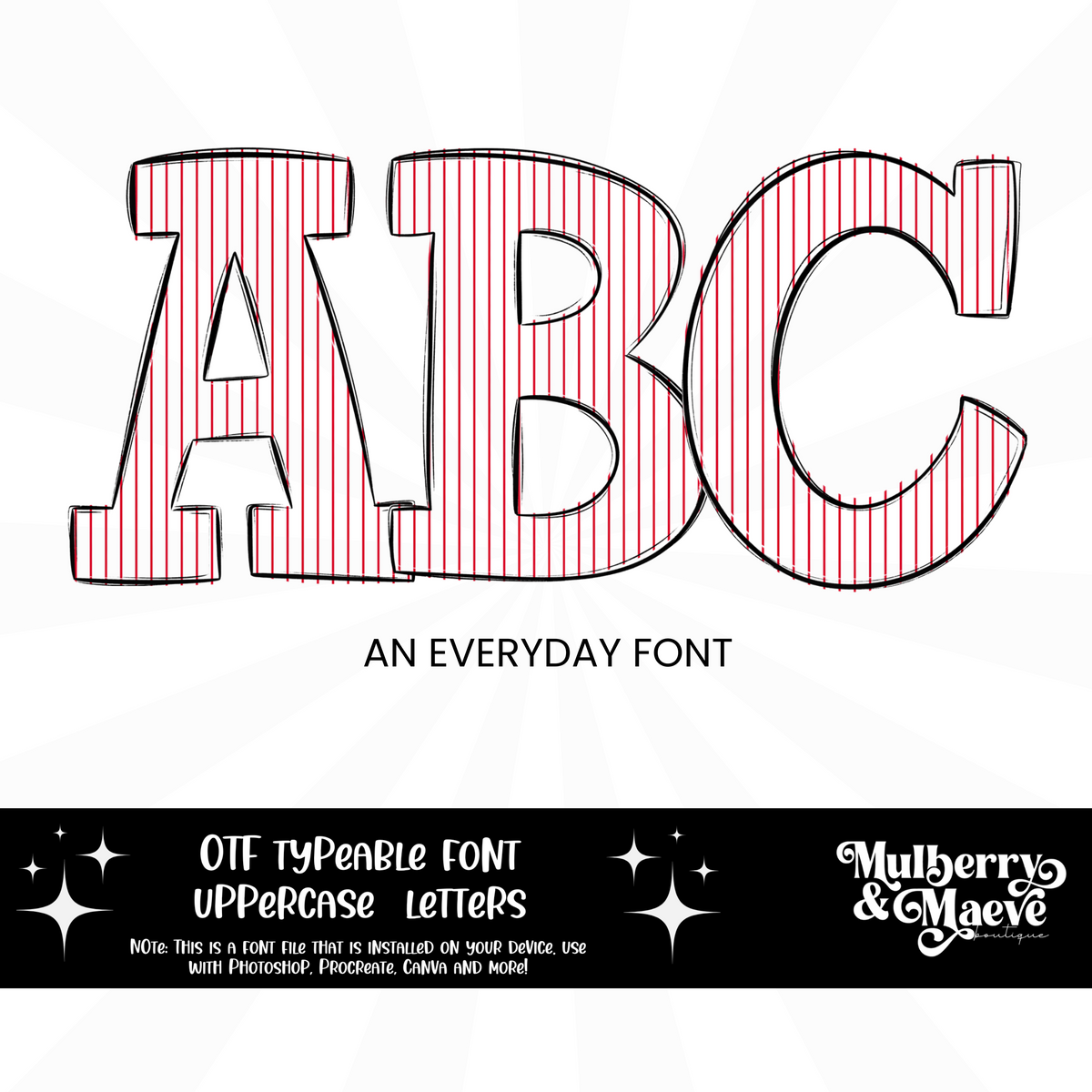 Red Stripes Typeable OTF Font