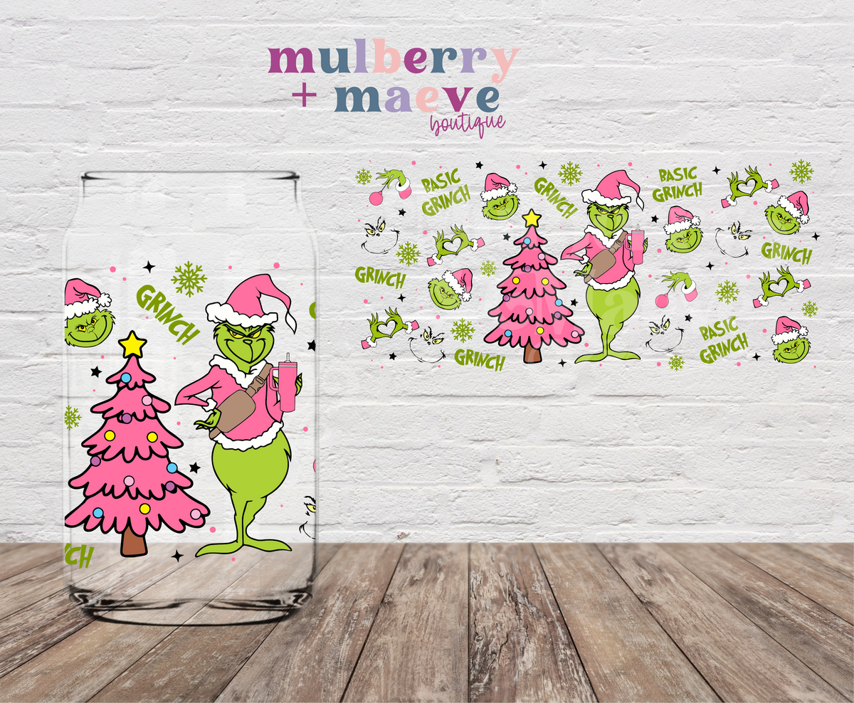 Mean Green One Pink UV DTF Cup Wrap