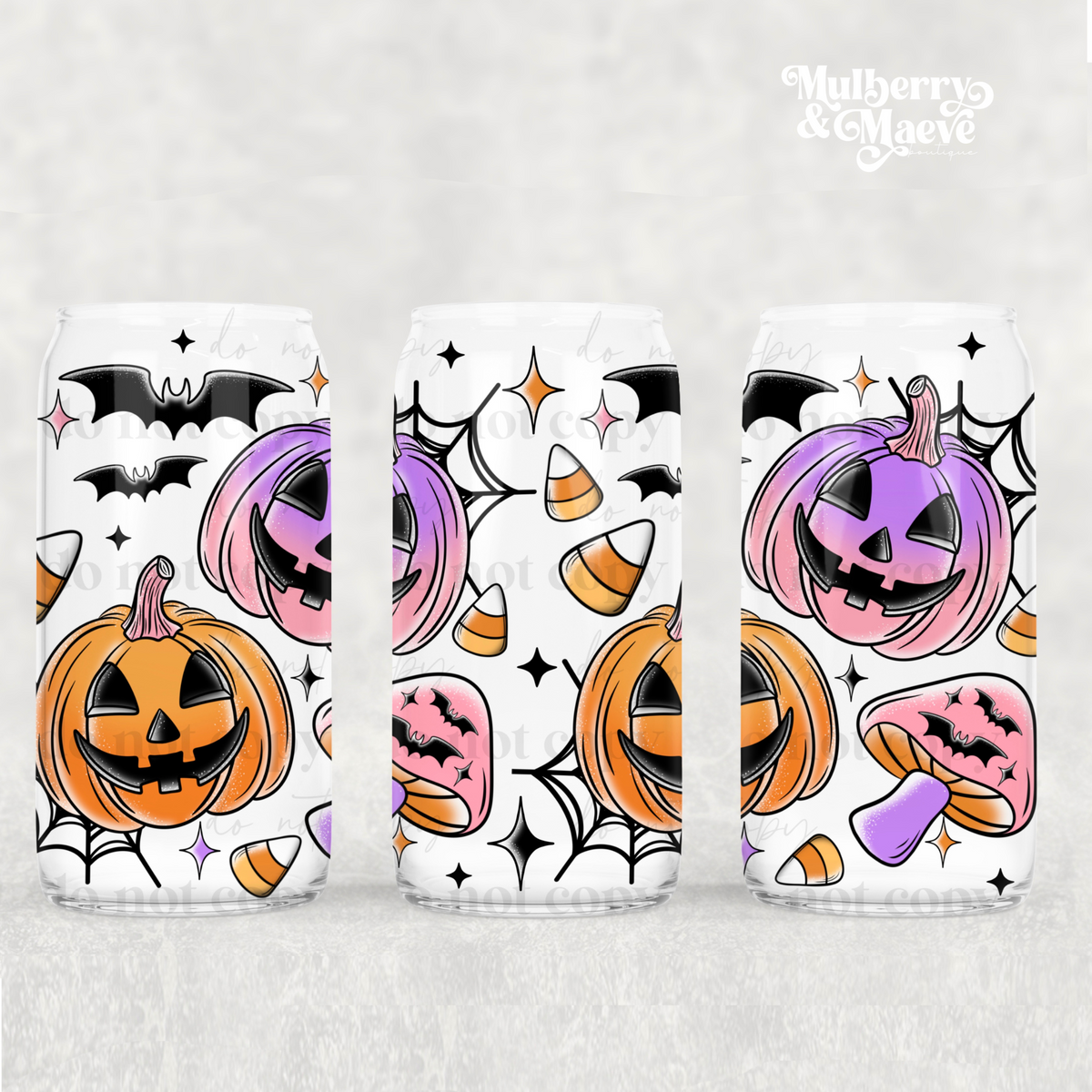 Bright Pumpkins UV DTF Cup Wrap