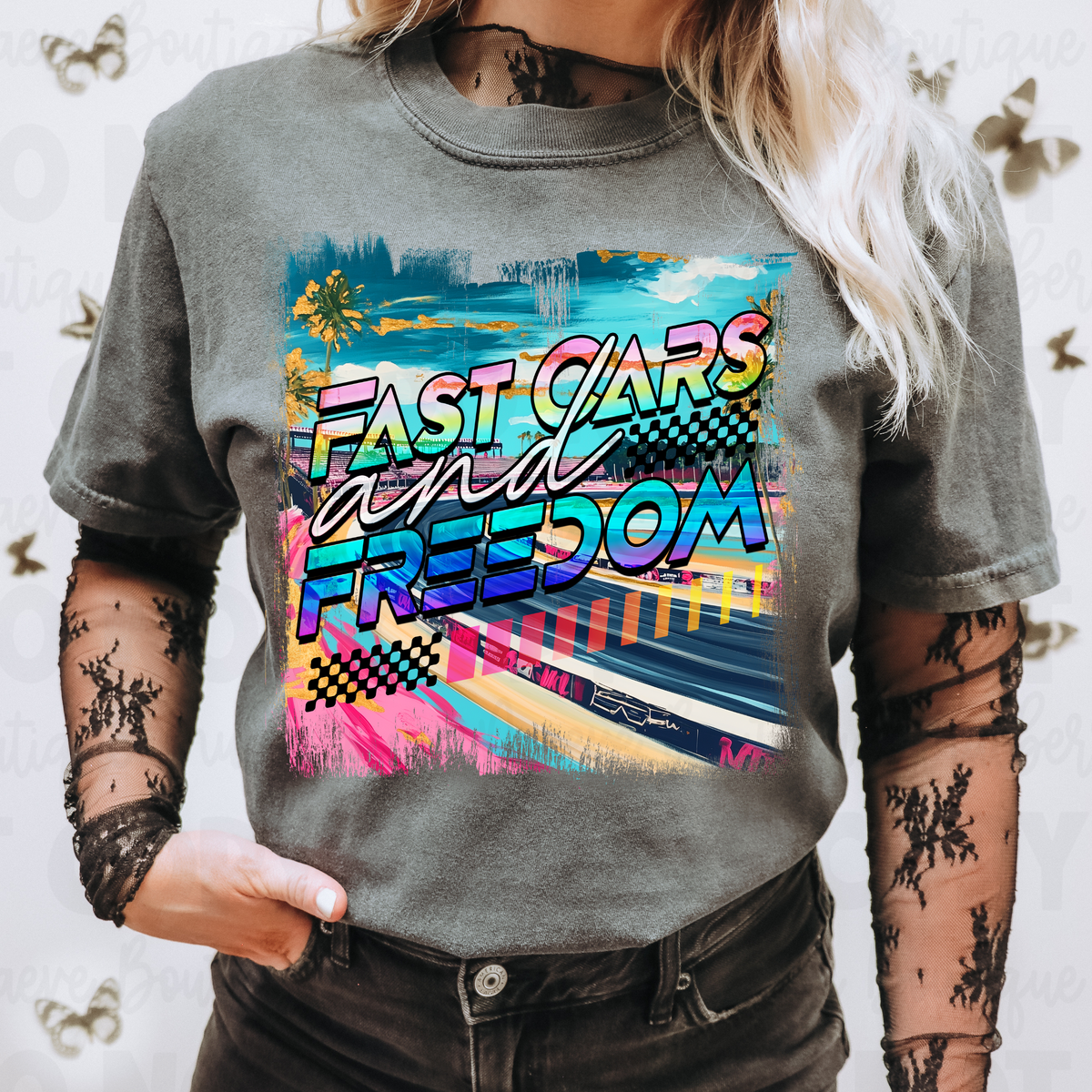 Fast Cars and Freedom DTF Transfer