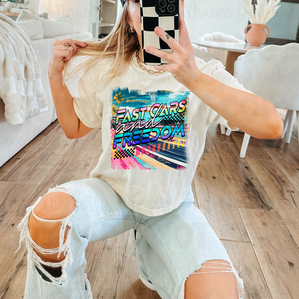 Fast Cars and Freedom DTF Transfer