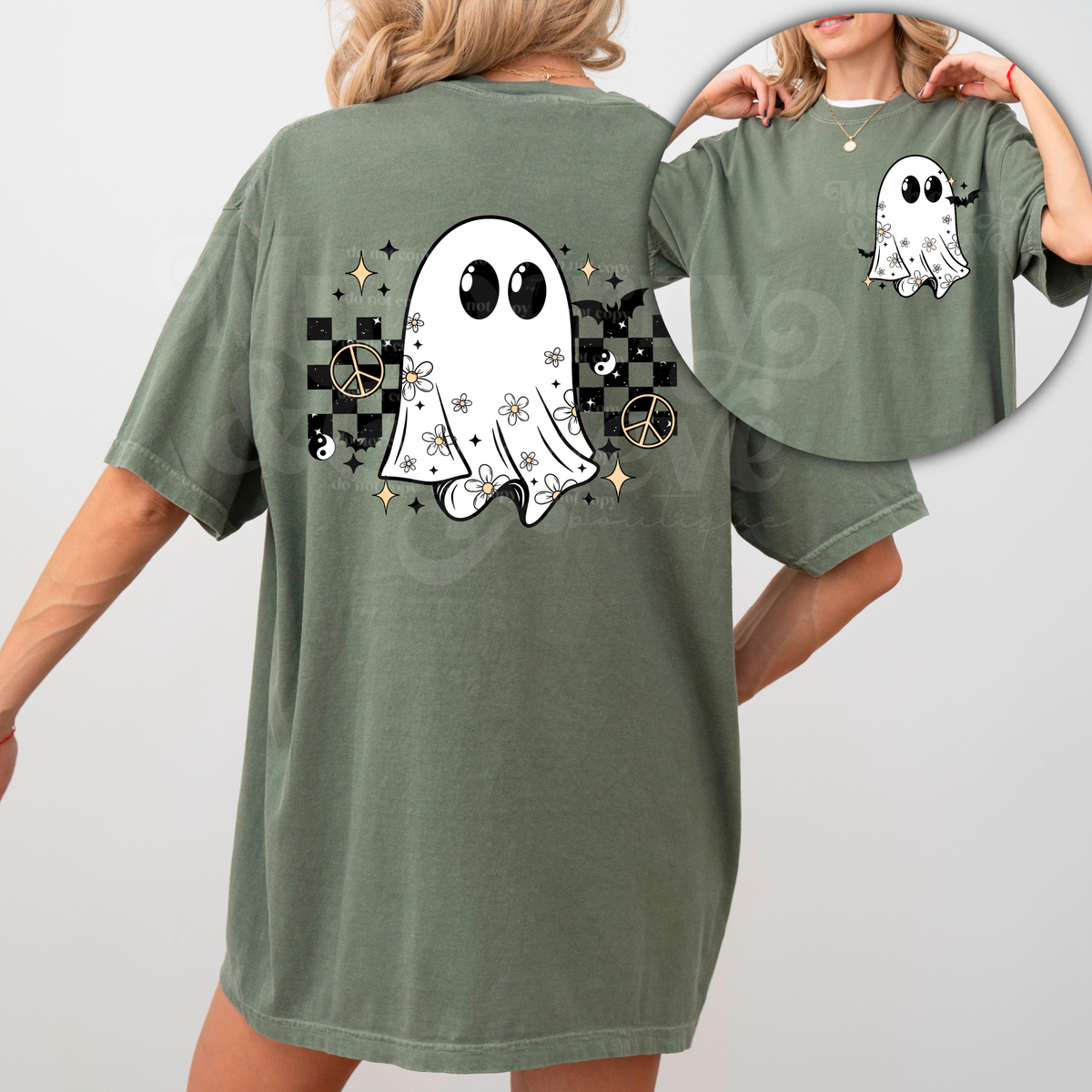 Checkered Ghost DTF Transfer