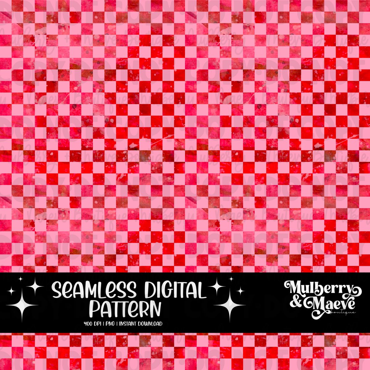 Red and Pink Small Checkered Digital Seamless Pattern