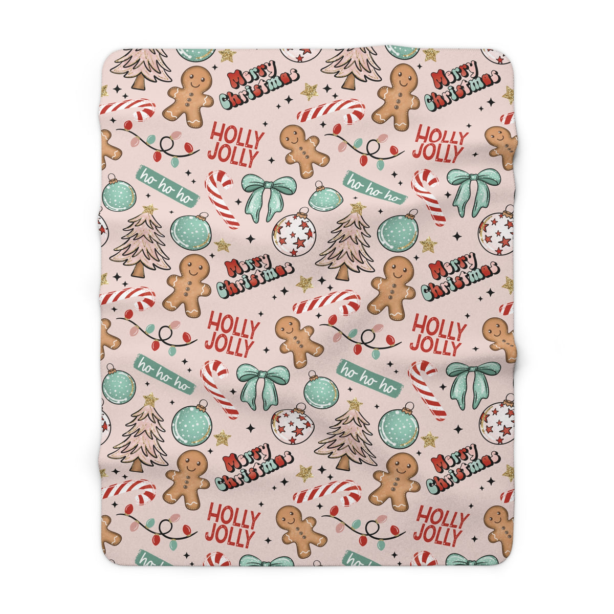 Gingerbread Christmas Sherpa Blanket