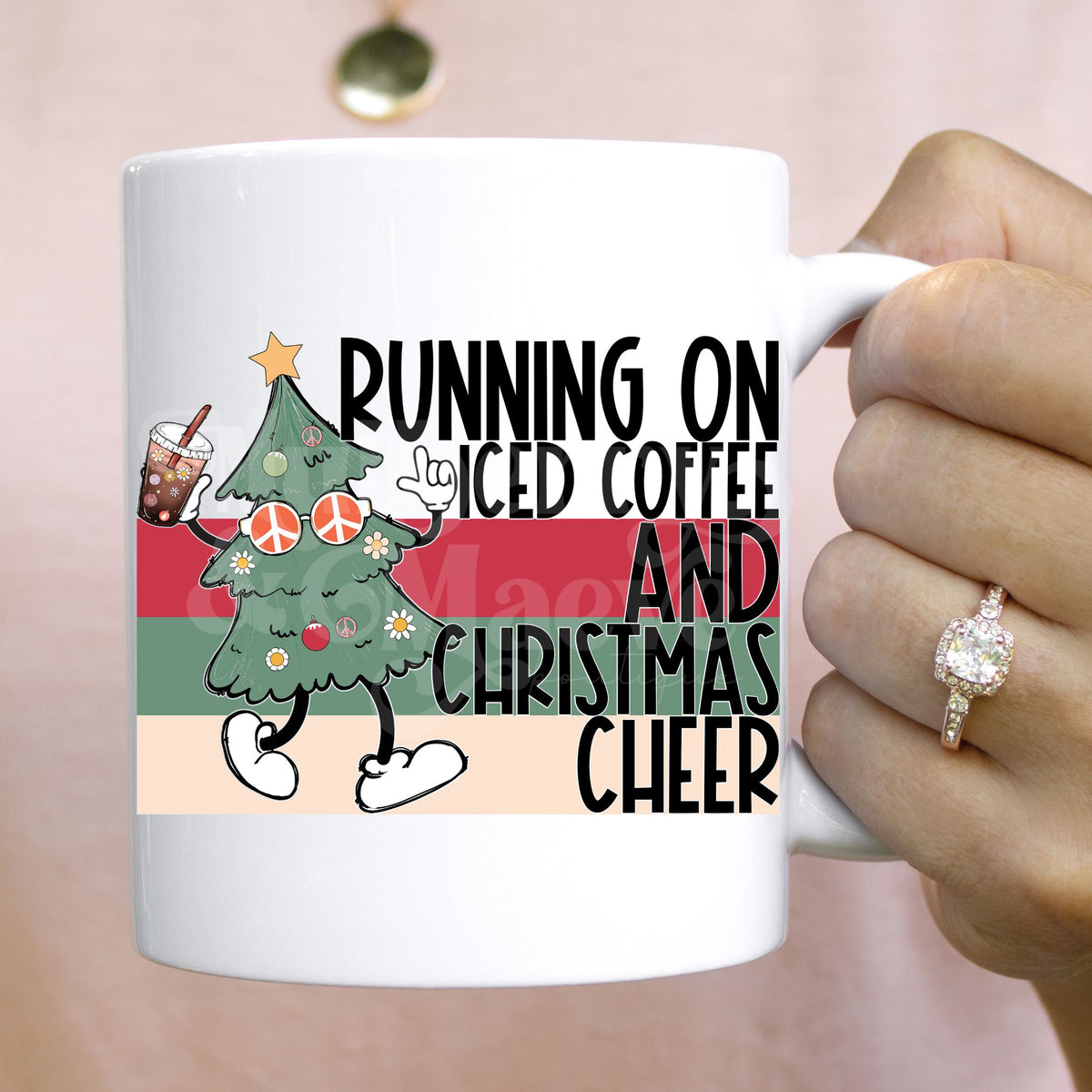 Iced Coffee &amp; Christmas Cheer DTF Transfer