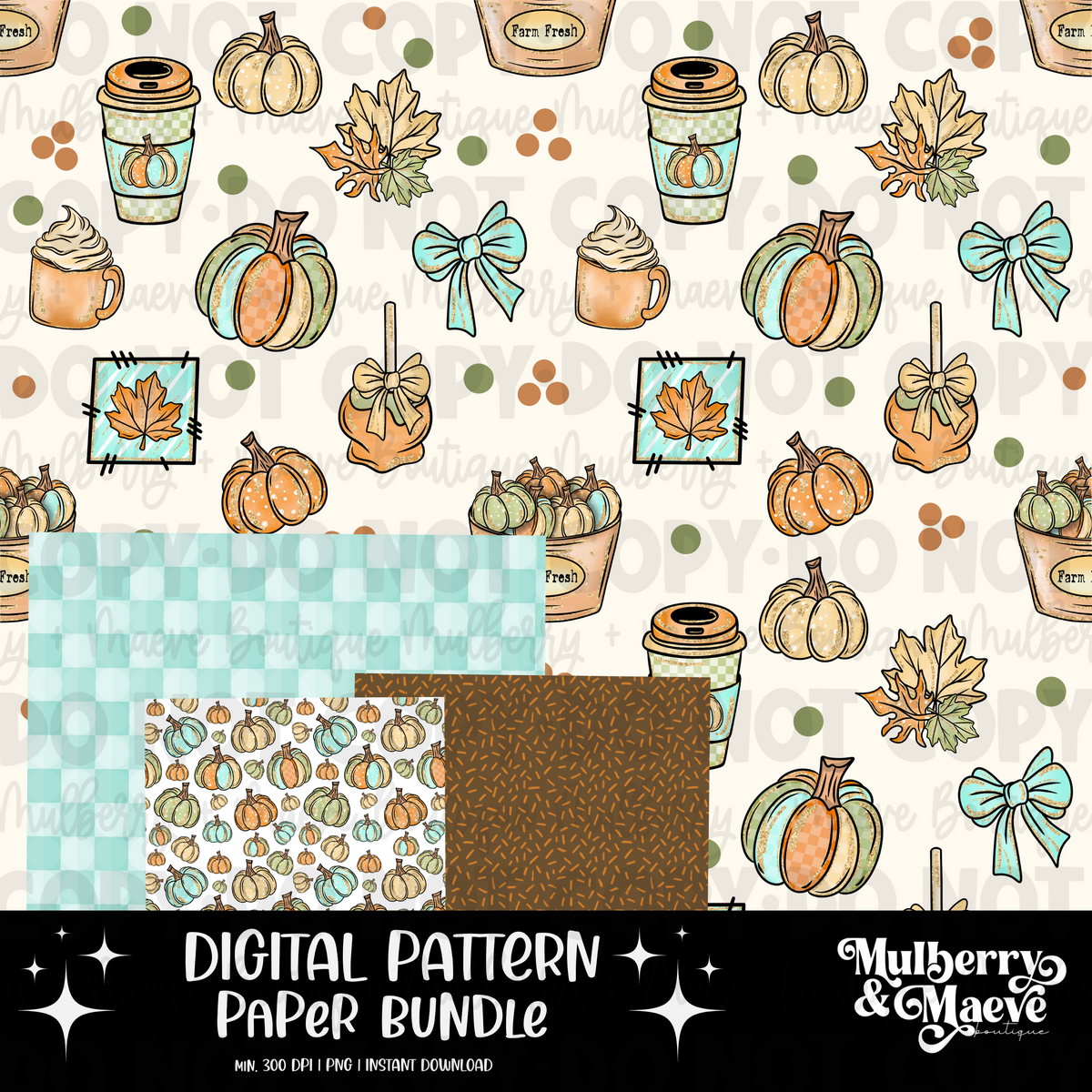 Colorful Fall Digital Pattern Paper Bundle