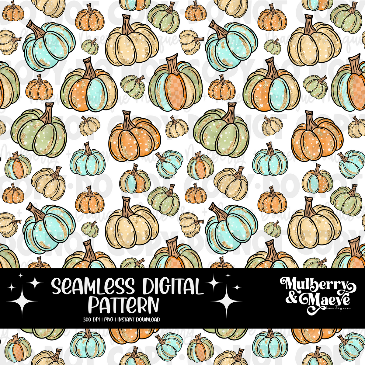 Colorful Fall Digital Pattern Paper Bundle