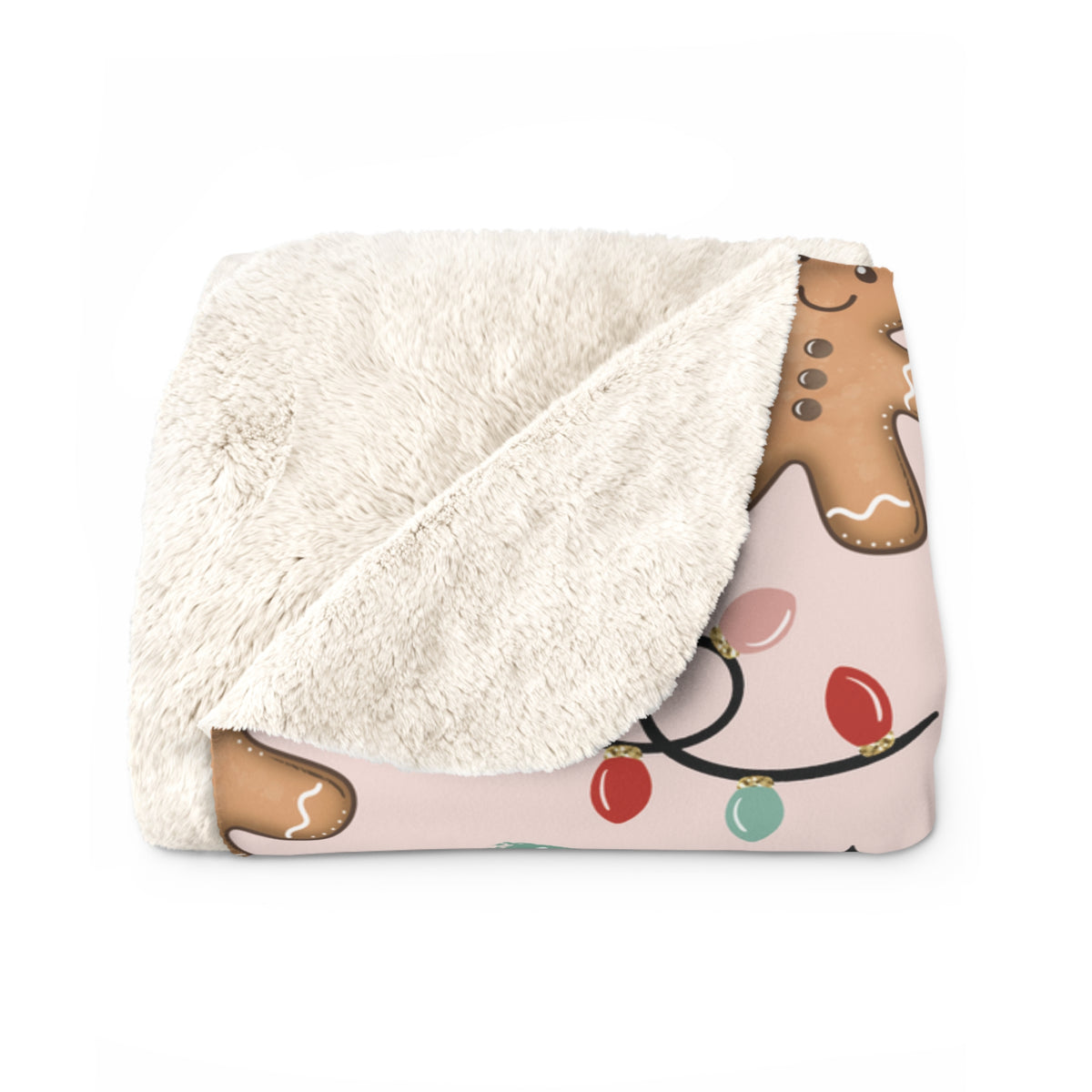 Gingerbread Christmas Sherpa Blanket