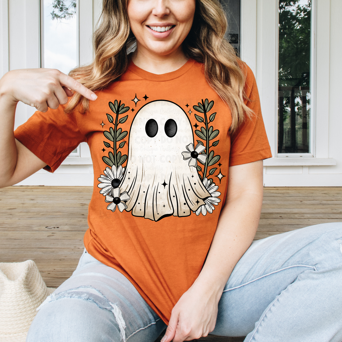 Floral ghost DTF Transfer