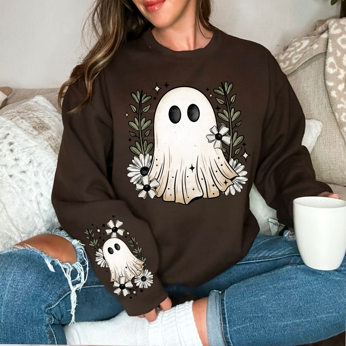 Floral ghost DTF Transfer