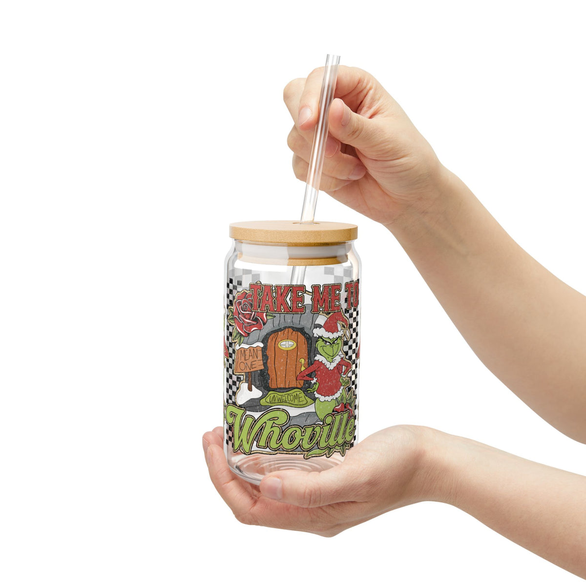 Sipper Glass, Mean Green Who-ville, 16oz