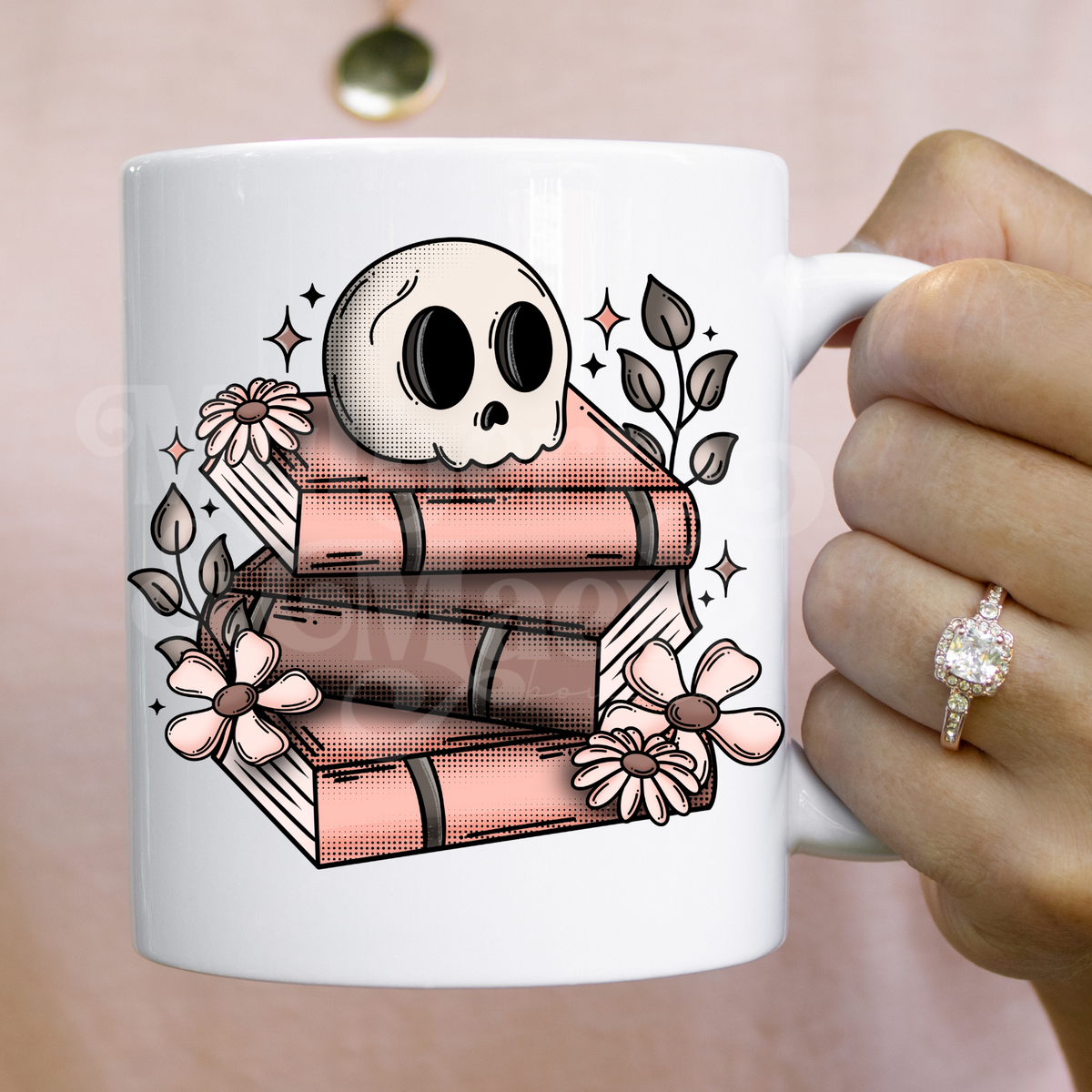 Skull &amp; Books DTF Transfer