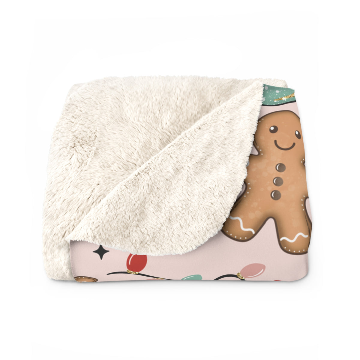 Gingerbread Christmas Sherpa Blanket