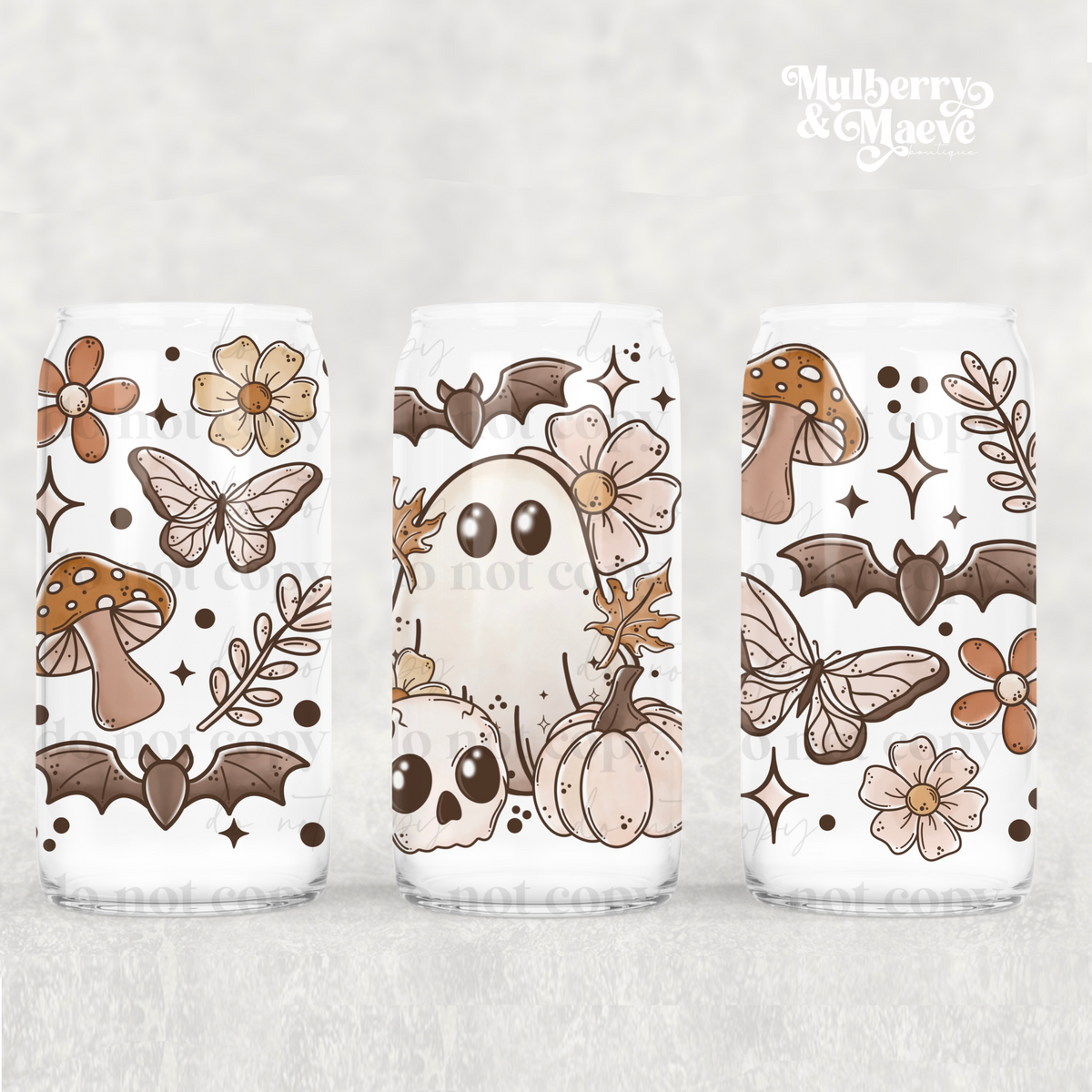 Boho Ghost UV DTF Cup Wrap