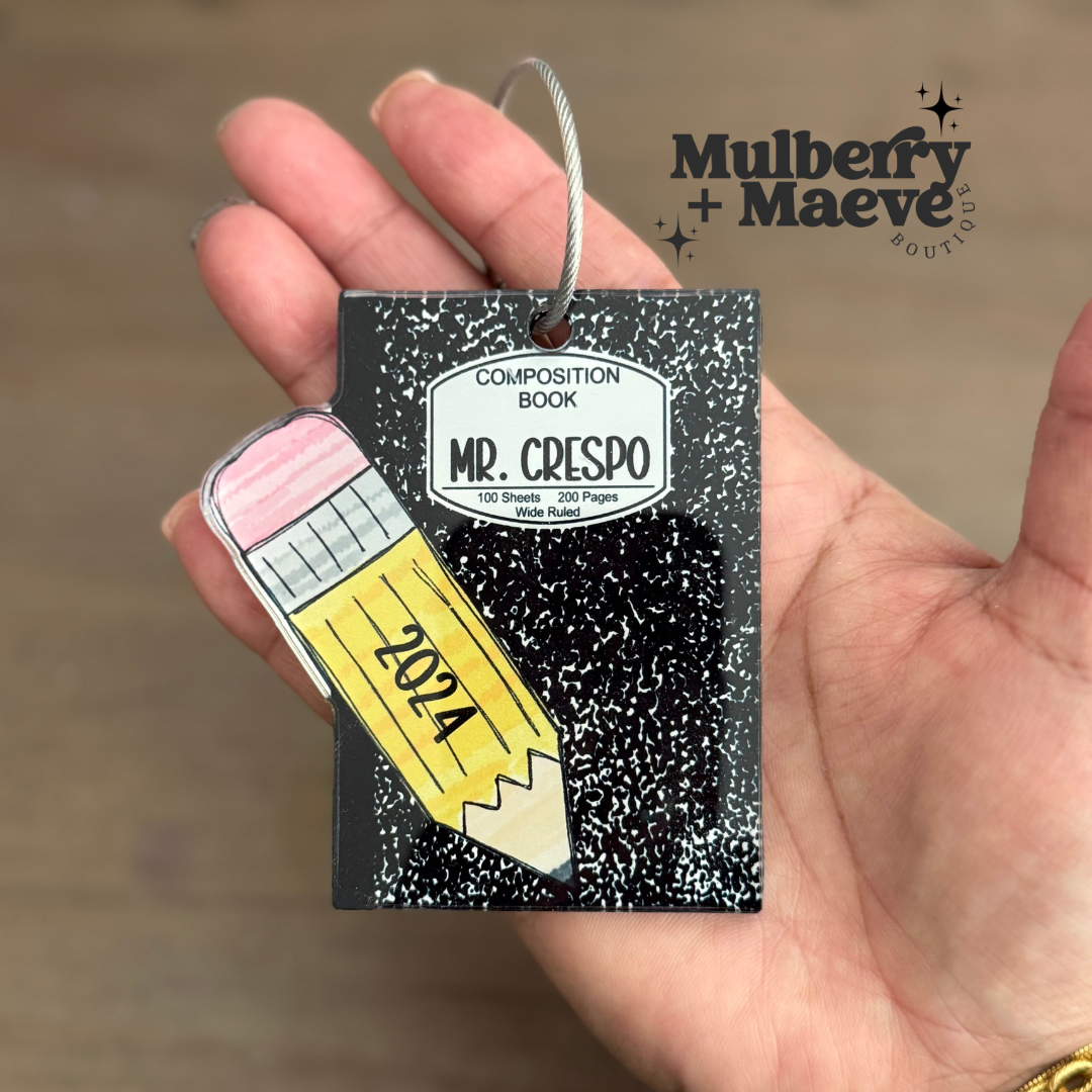 Personalized Acrylic Notebook Tag