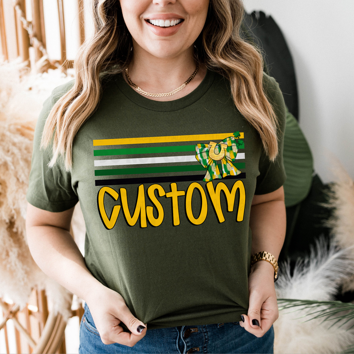 St. Patrick&#39;s Day Striped Custom DTF Transfer