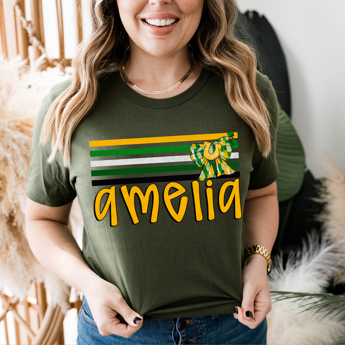 St. Patrick&#39;s Day Striped Custom DTF Transfer