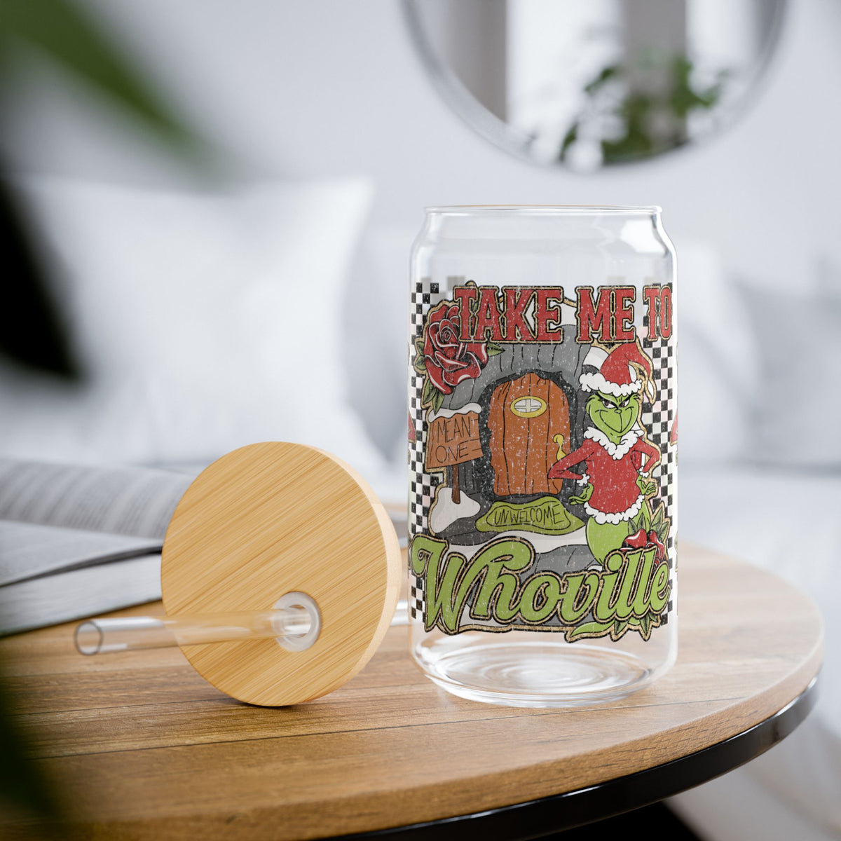 Sipper Glass, Mean Green Who-ville, 16oz