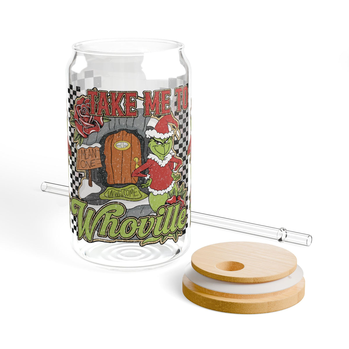Sipper Glass, Mean Green Who-ville, 16oz