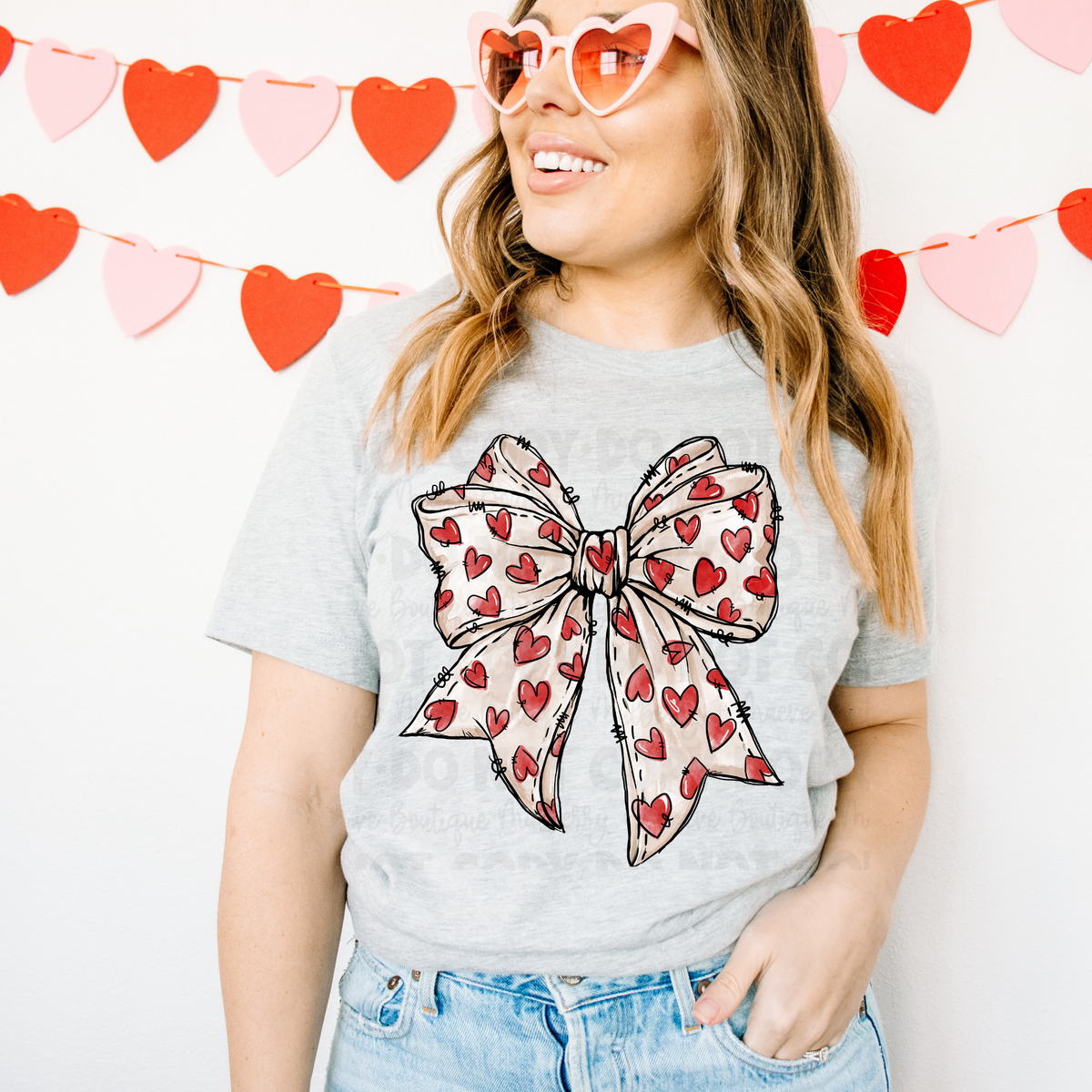 Bow with Hearts DTF Transfer