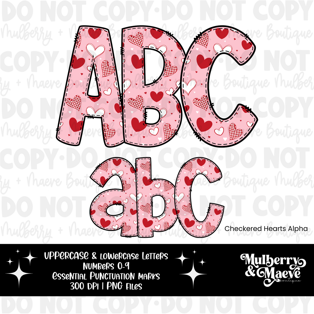 Checkered Hearts Alpha Sets