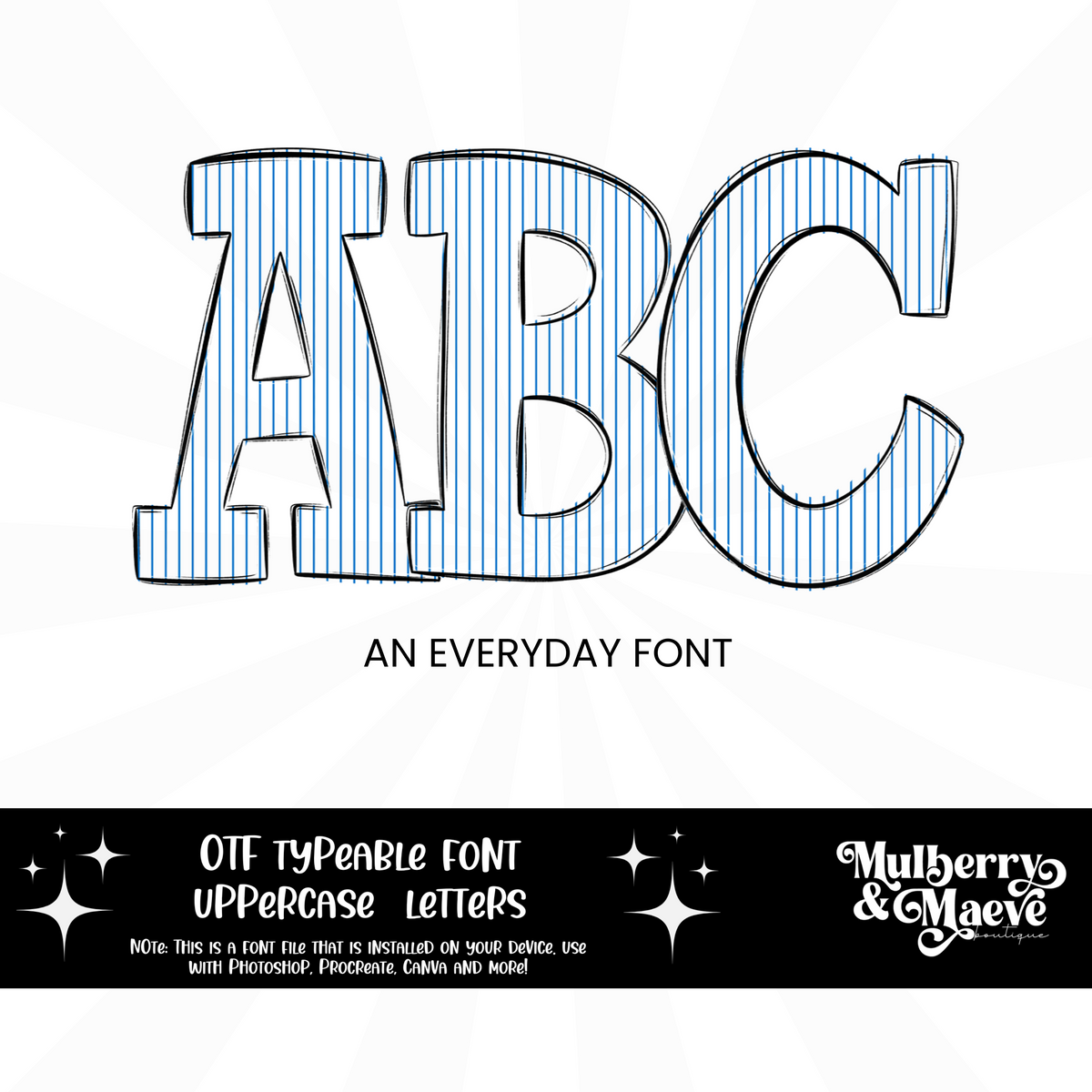 Blue Stripes Typeable OTF Font