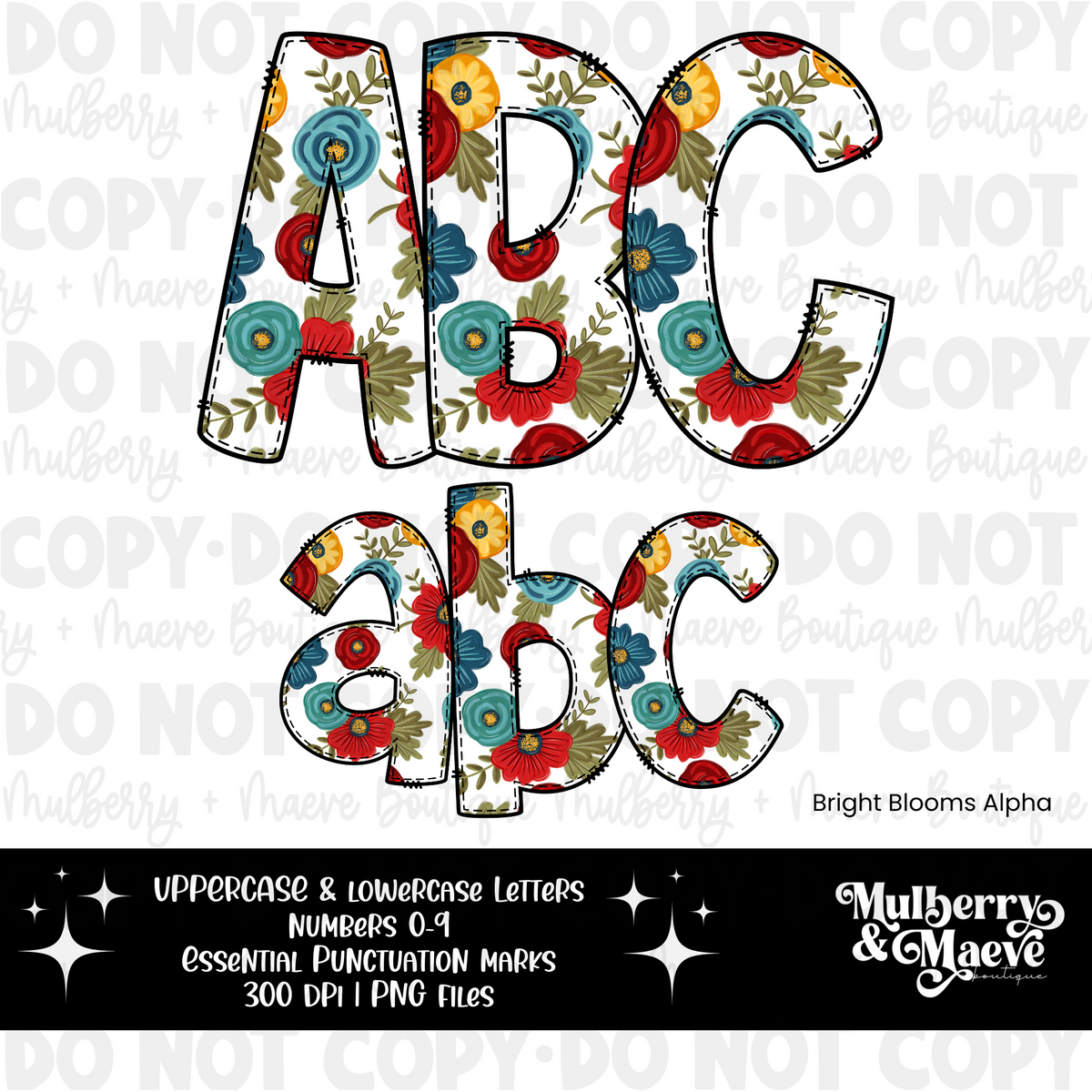 Bright Blooms Digital Alpha Sets