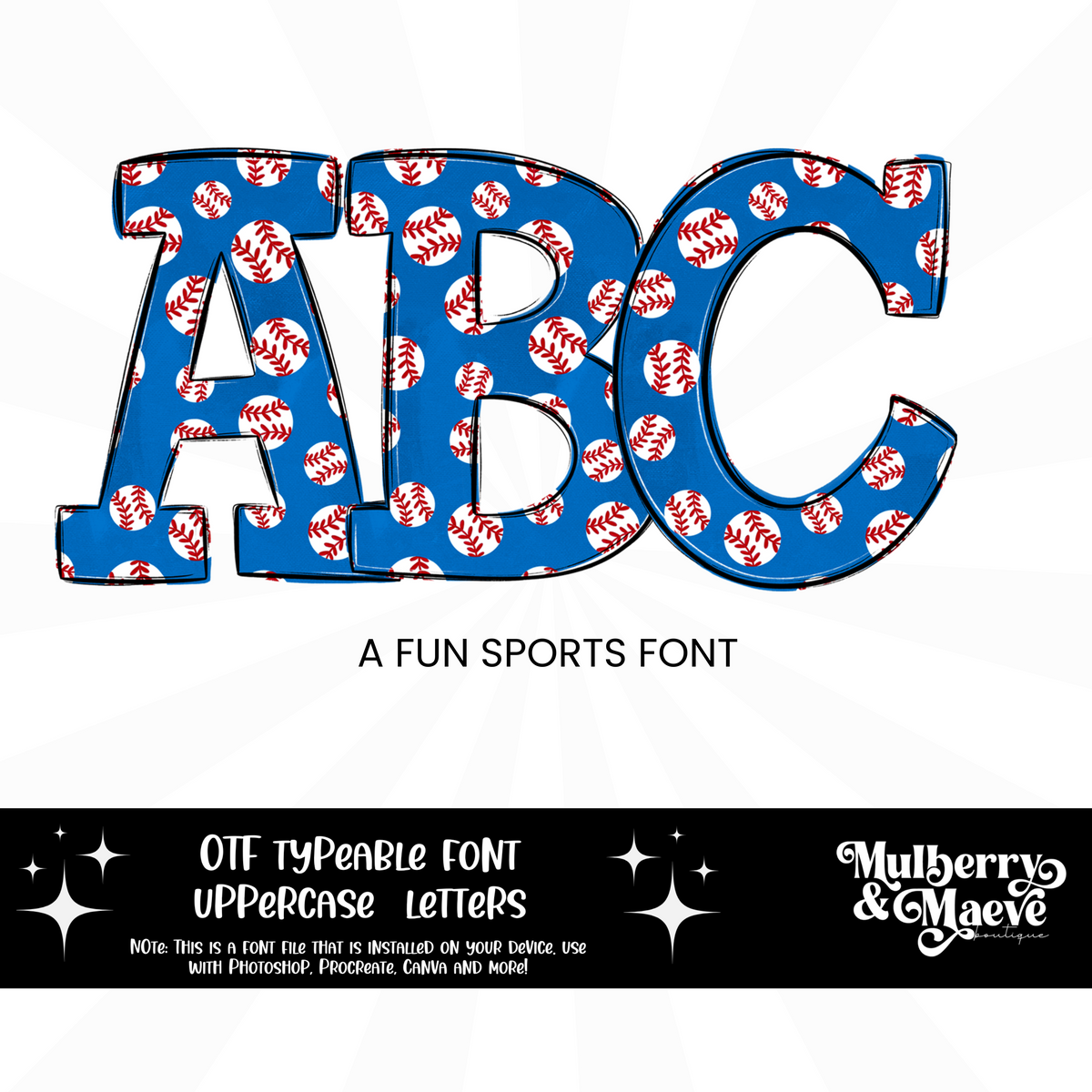 Baseball Blue Typeable OTF Font