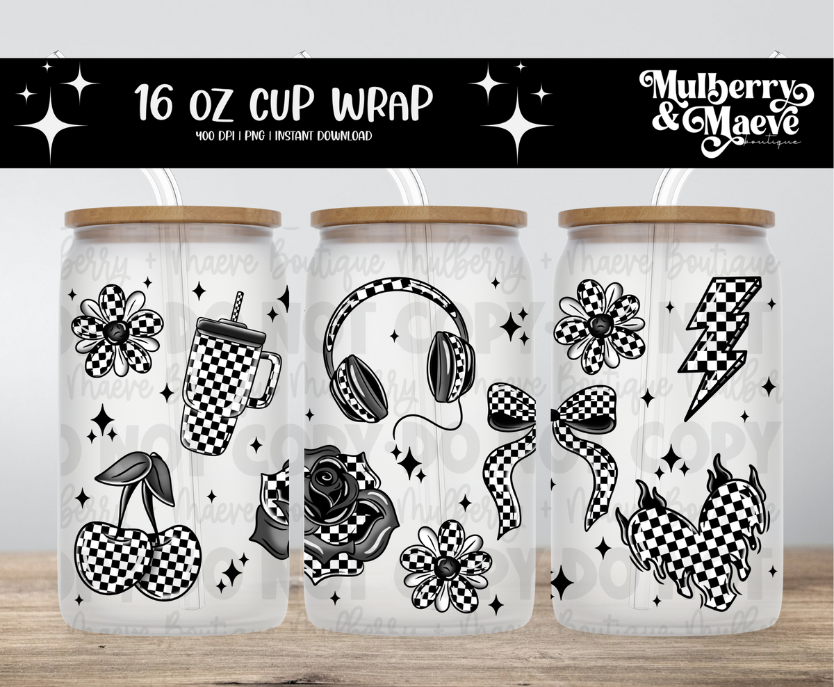 Checkered Elements Digital 16 oz Cup Wrap