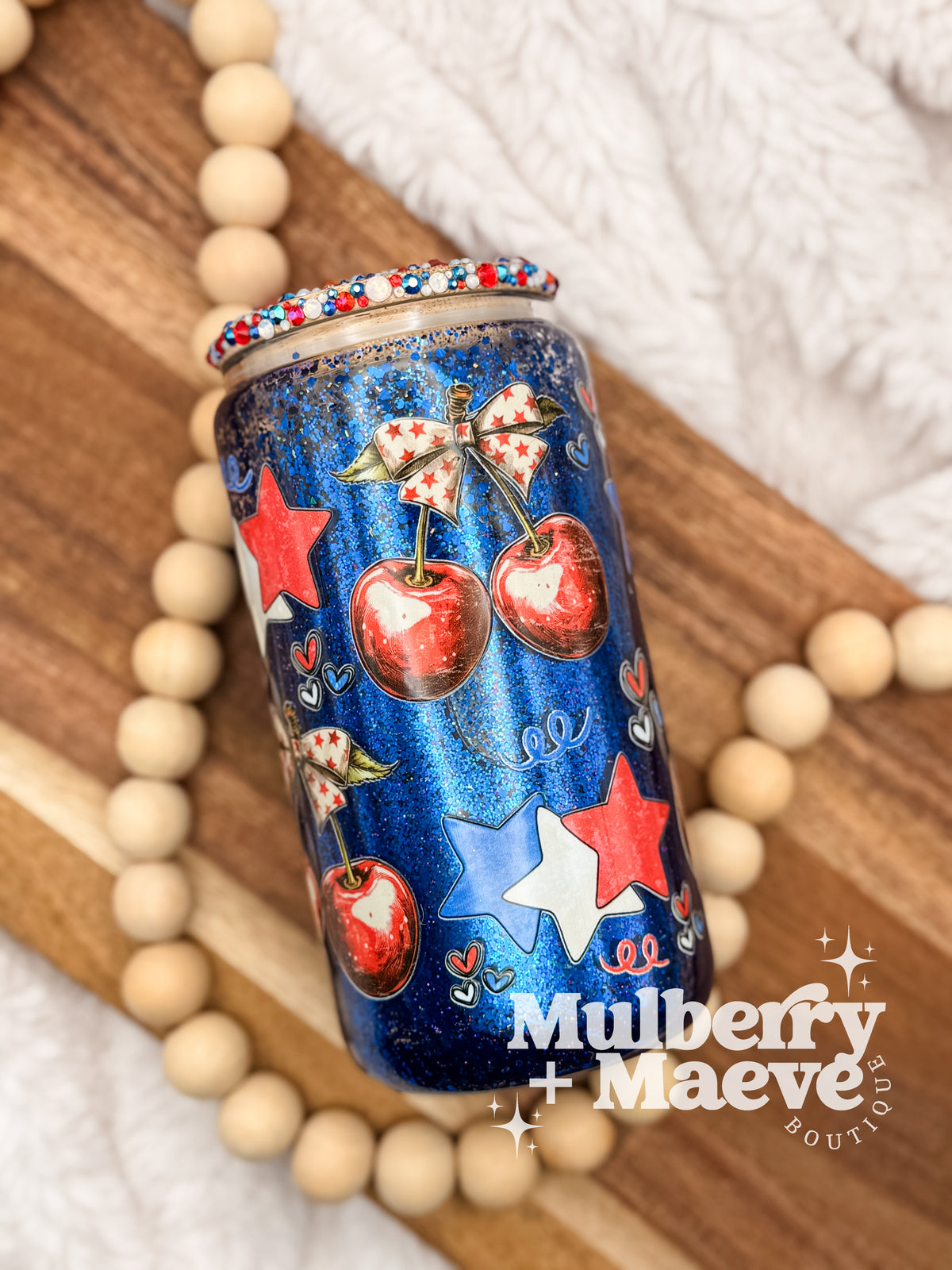 American Sweetheart Cherry 16 oz Glass Cup