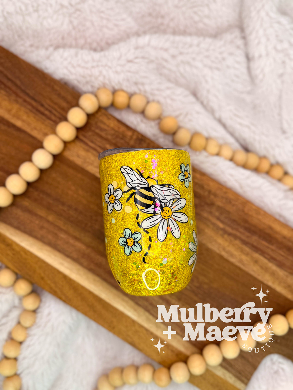 Bees &amp; Daisies 12 oz. Wine Tumbler