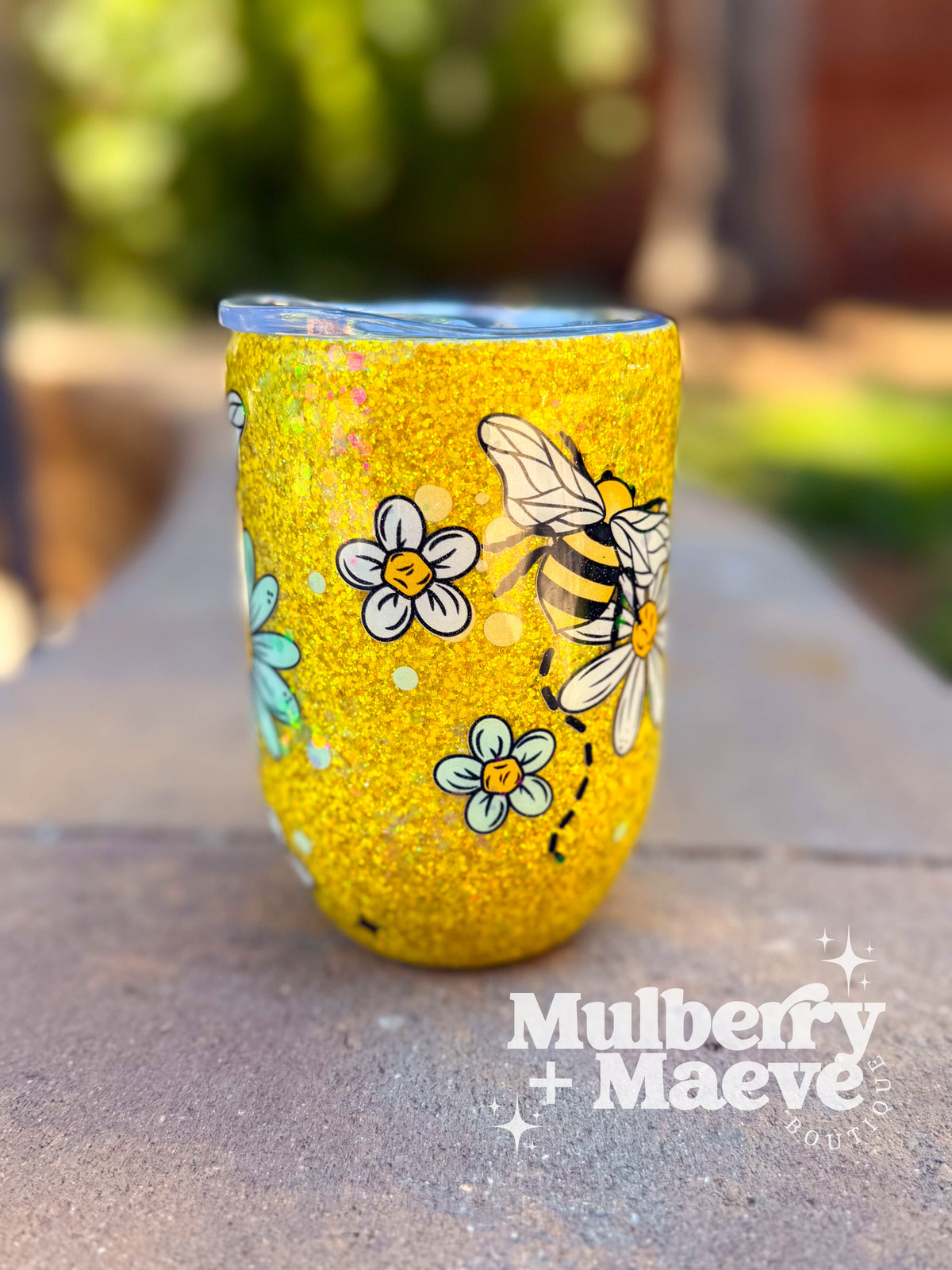 Bees &amp; Daisies 12 oz. Wine Tumbler