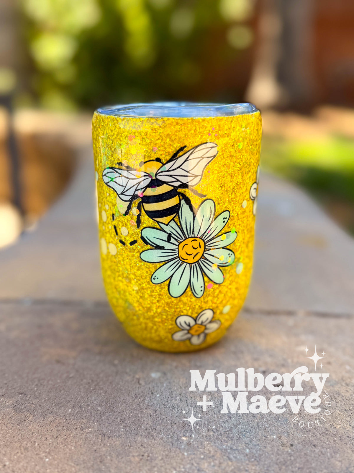 Bees &amp; Daisies 12 oz. Wine Tumbler