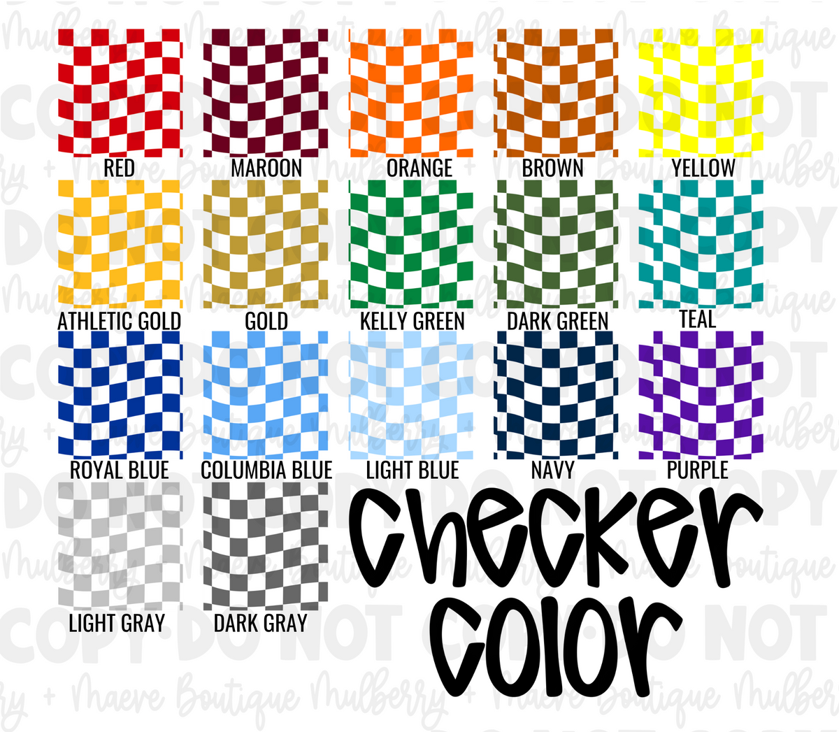 Checkered Mascot DTF Transfer