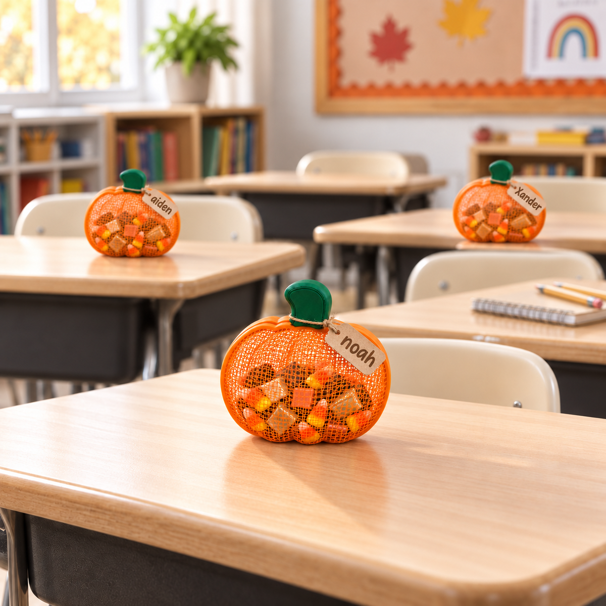 Fall Pumpkin Decoration – Halloween Class Party Hostess Gift Set