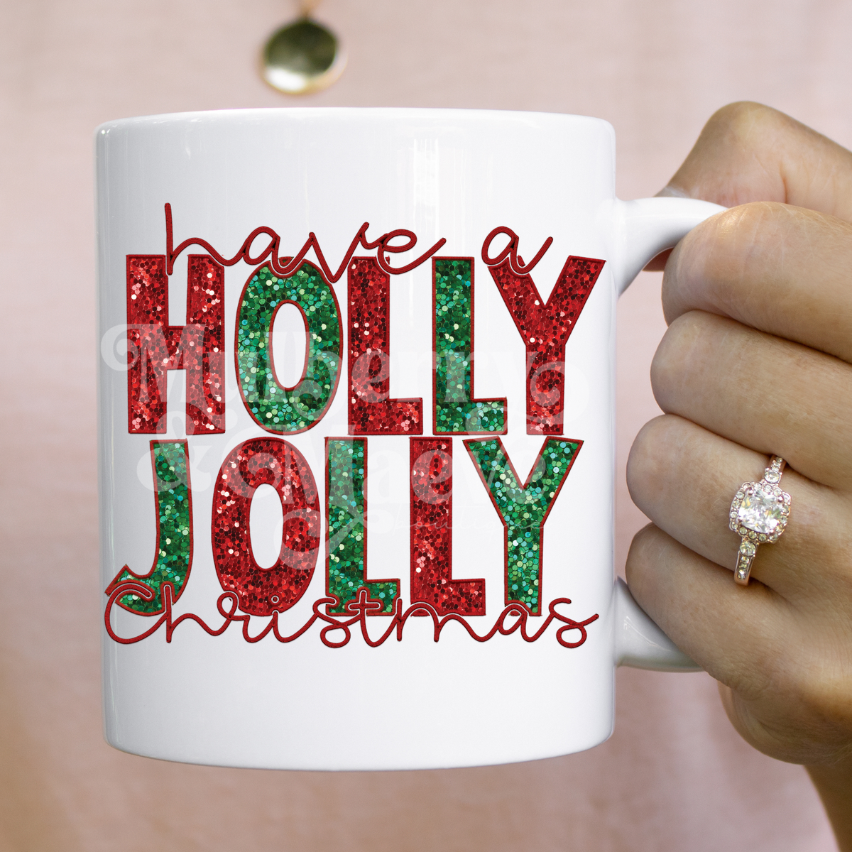 Have a Holly Jolly Christmas Faux Sequins DTF