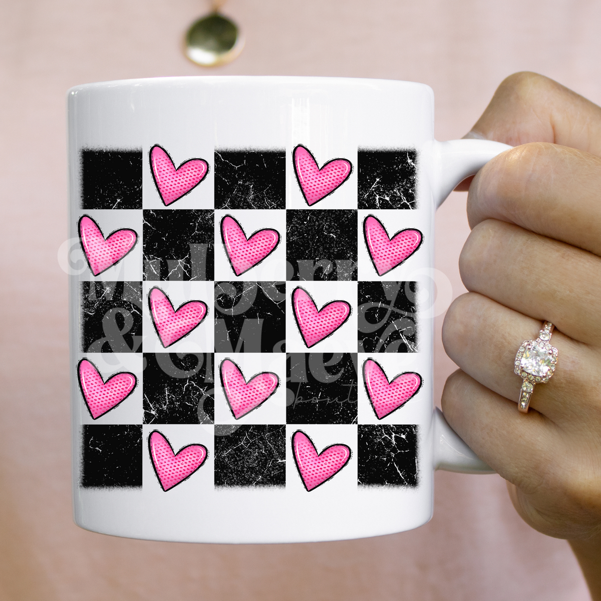 Checkered Hearts  DTF Transfer