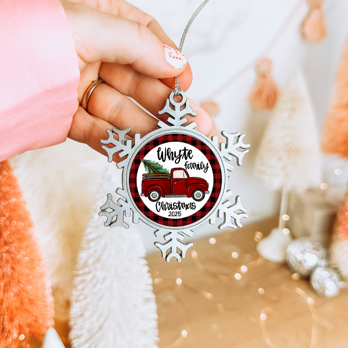 Custom Red Truck Oranment Digital Designs