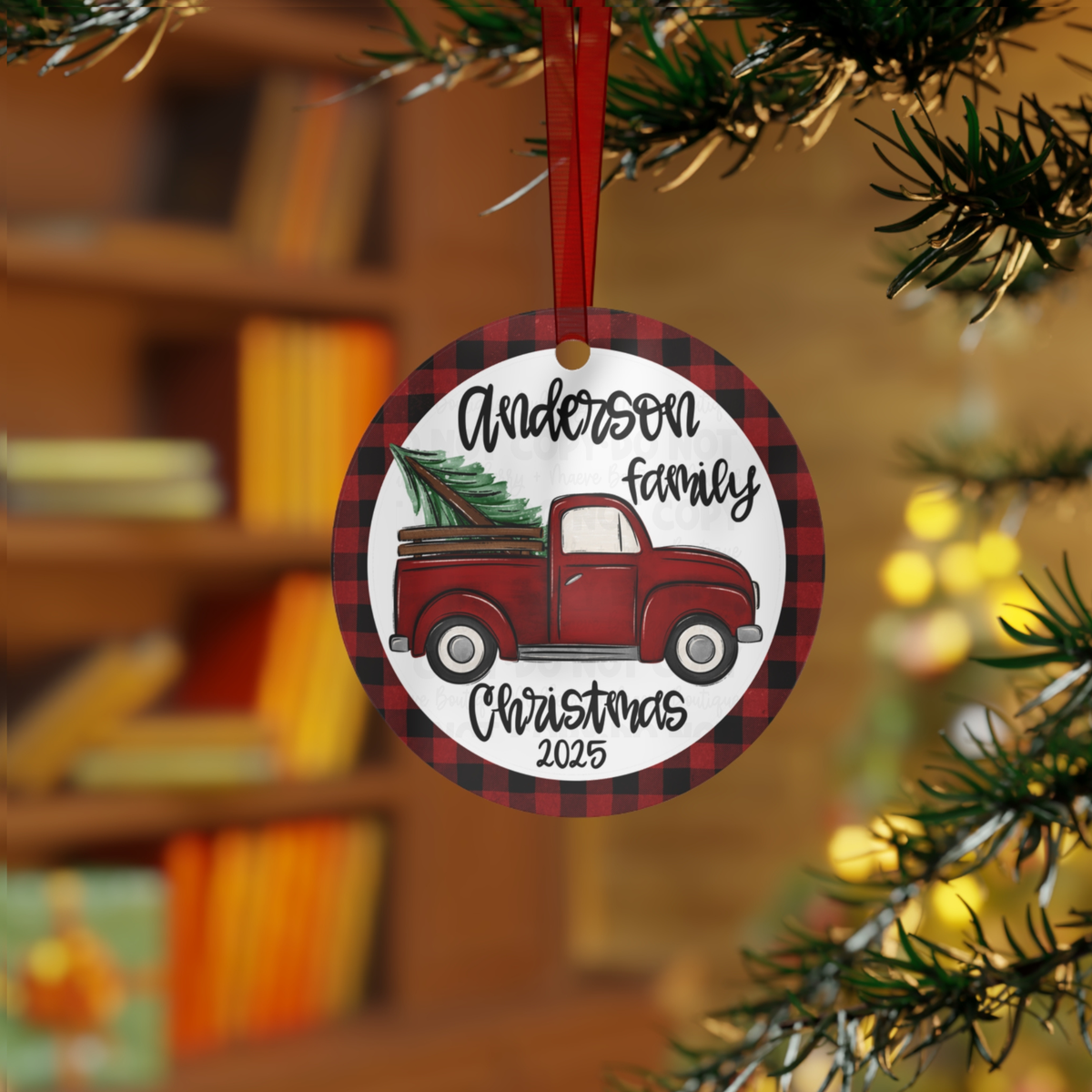 Custom Red Truck Oranment Digital Designs