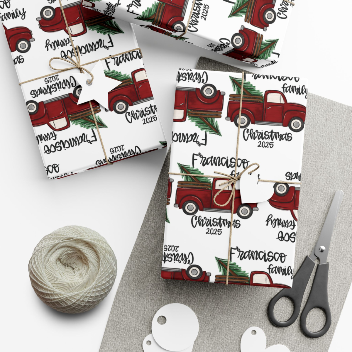 Custom Red Truck Oranment Digital Designs