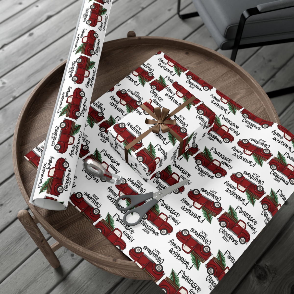 Custom Red Truck Oranment Digital Designs