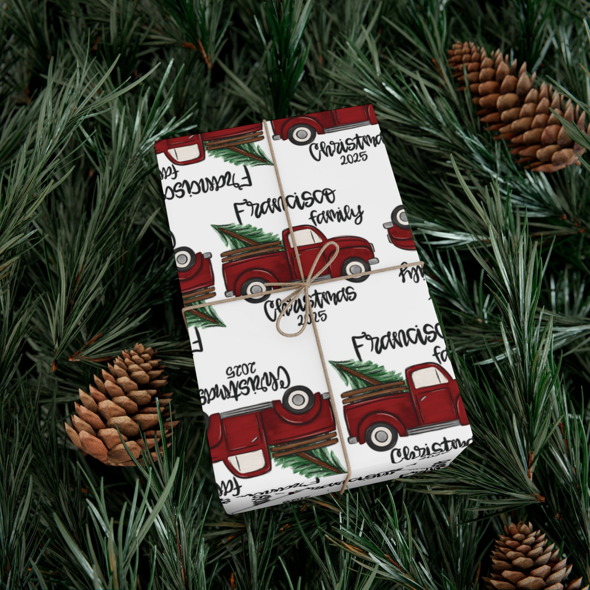 Custom Red Truck Oranment Digital Designs