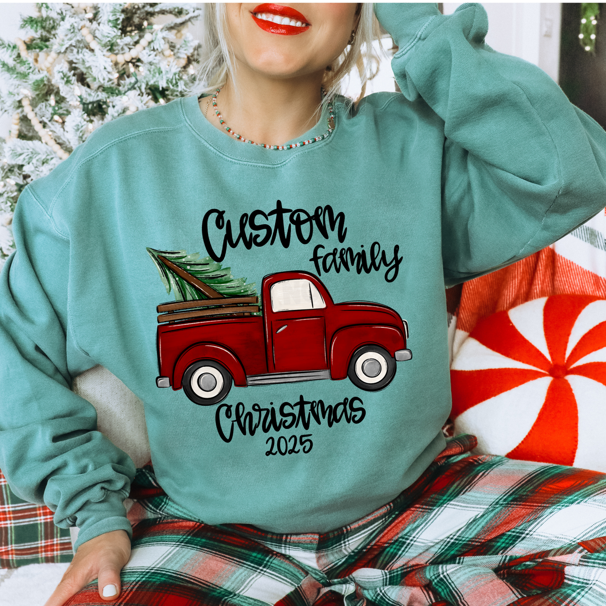 Custom Red Truck Oranment Digital Designs