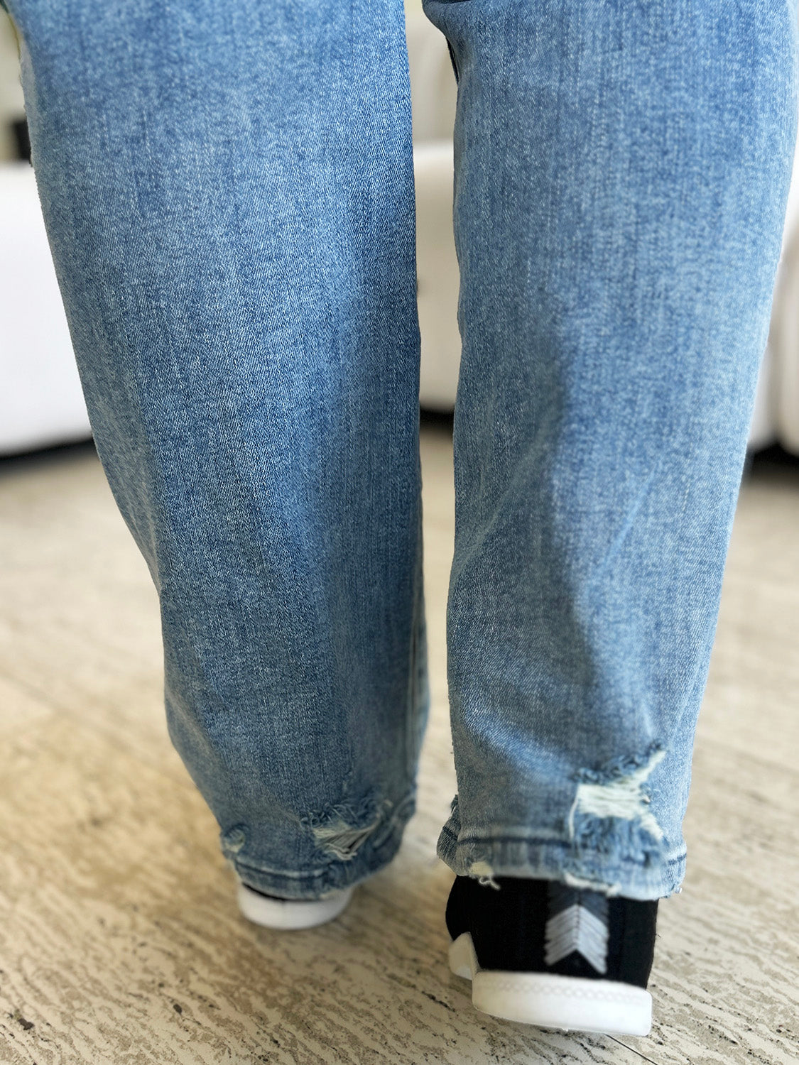 Mid Rise Light Distressed Jeans