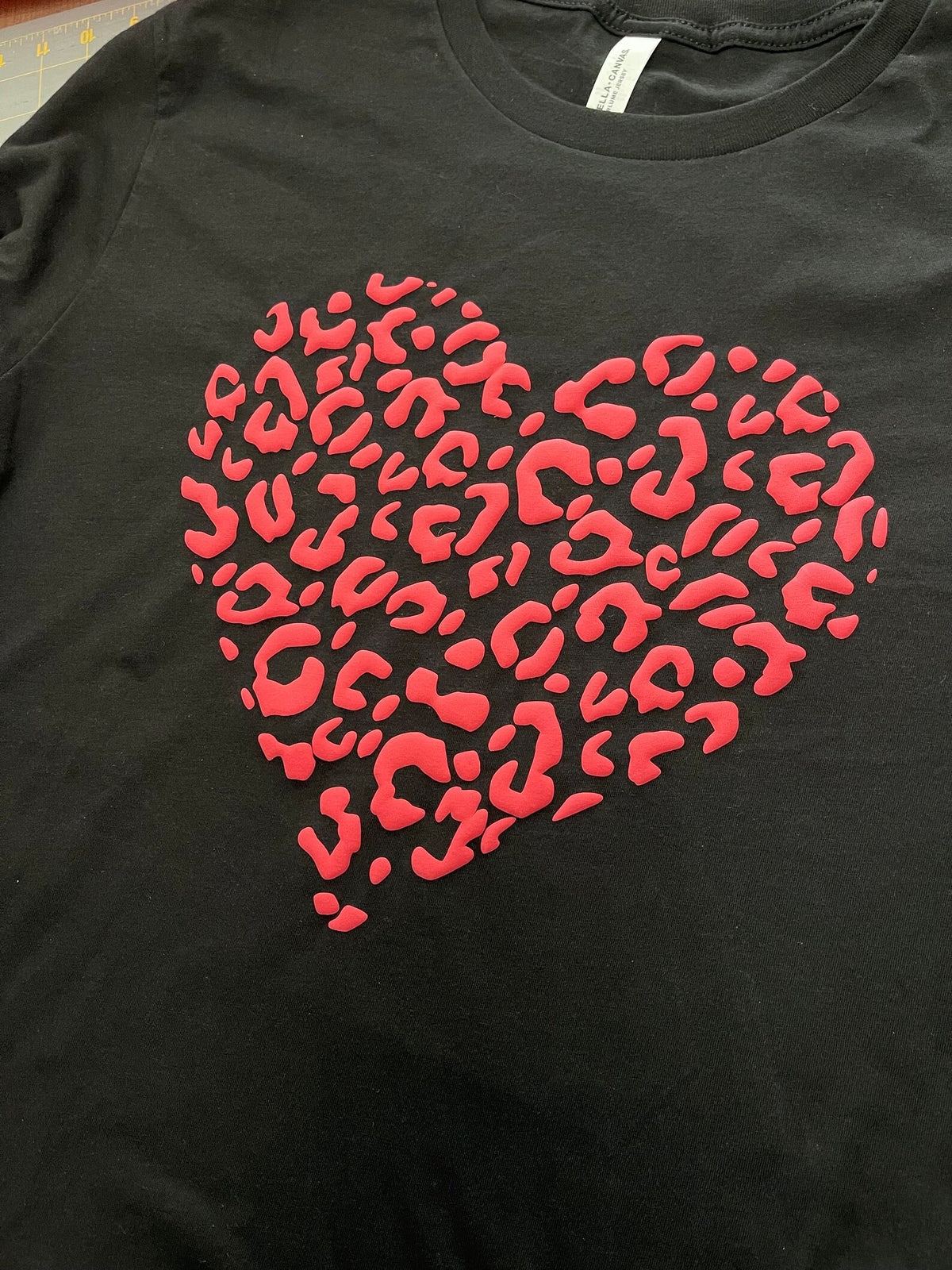 Animal Print Heart Puff Transfer