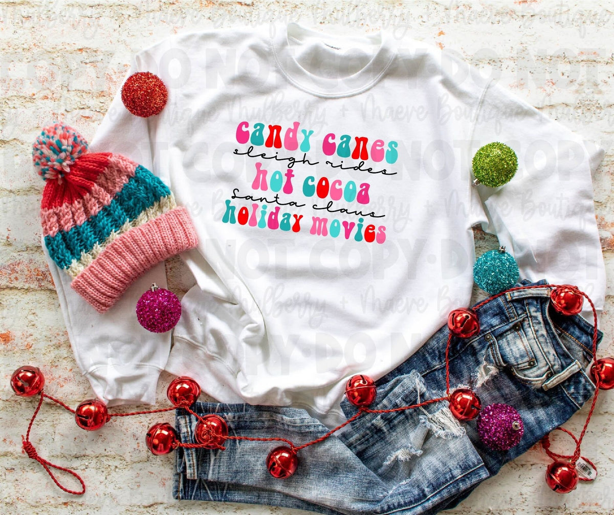 Candy Canes Sleigh Rides Sublimation Transfer