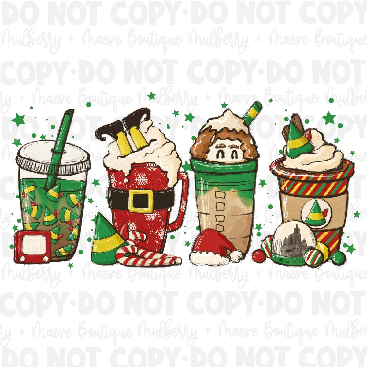 Christmas Coffee Elf DTF