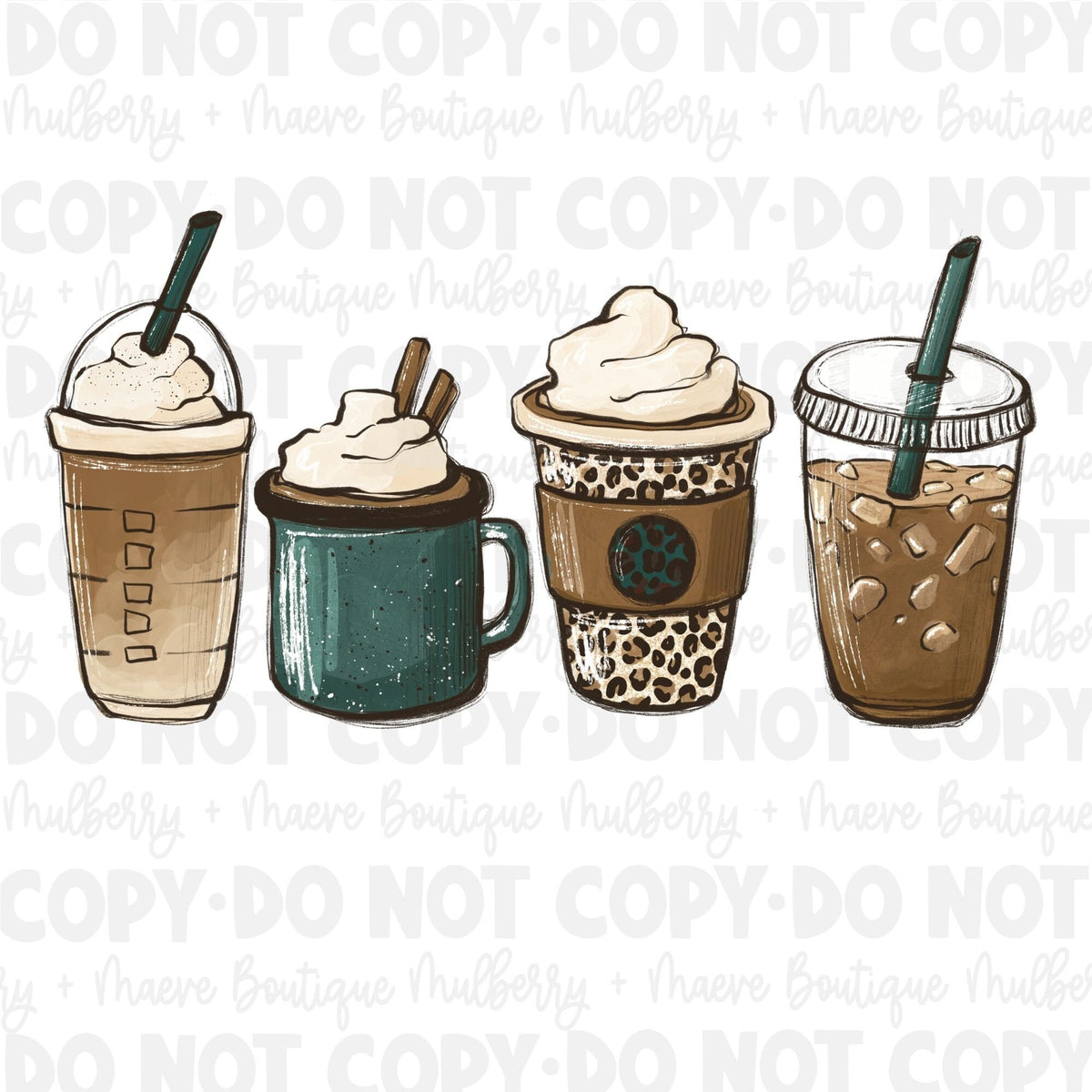 Leopard Coffee Cups DTF